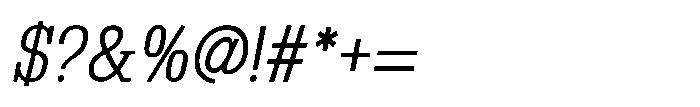 Montrex Slab Light Semi Condensed Italic Font OTHER CHARS