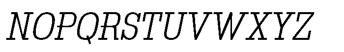 Montrex Slab Light Semi Condensed Italic Font UPPERCASE