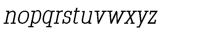 Montrex Slab Light Semi Condensed Italic Font LOWERCASE