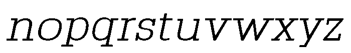 Montrex Slab Light Semi Expanded Italic Font LOWERCASE