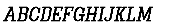 Montrex Slab Medium Semi Condensed Italic Font UPPERCASE