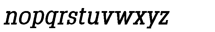 Montrex Slab Medium Semi Condensed Italic Font LOWERCASE