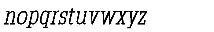 Montrex Slab Regular Condensed Italic Font LOWERCASE