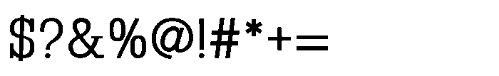 Montrex Slab Regular Condensed Low Subhead Font OTHER CHARS