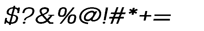 Montrex Slab Regular Expanded Italic Font OTHER CHARS