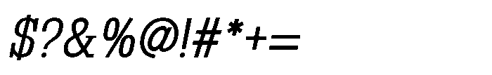 Montrex Slab Regular Semi Condensed Italic Font OTHER CHARS