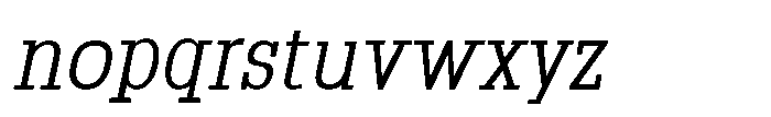 Montrex Slab Regular Semi Condensed Italic Font LOWERCASE