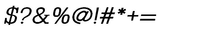 Montrex Slab Regular Semi Expanded Italic Font OTHER CHARS