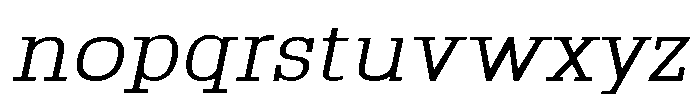 Montrex Slab Regular Semi Expanded Italic Font LOWERCASE