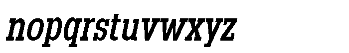 Montrex Slab Semi Bold Condensed Italic Font LOWERCASE