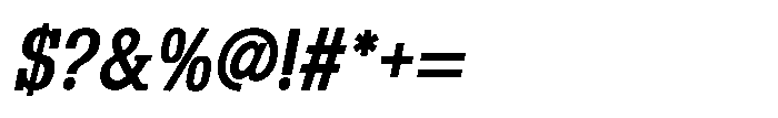 Montrex Slab Semi Bold Semi Condensed Italic Font OTHER CHARS