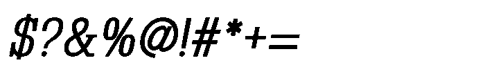 Montrex Slab Semi Condensed Italic Font OTHER CHARS