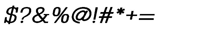 Montrex Slab Semi Expanded Italic Font OTHER CHARS