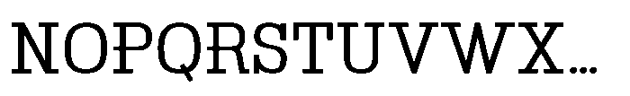 Montrex Slab Semi Expanded Low Subhead Font UPPERCASE