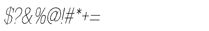 Montrex Slab Thin Condensed Italic Font OTHER CHARS