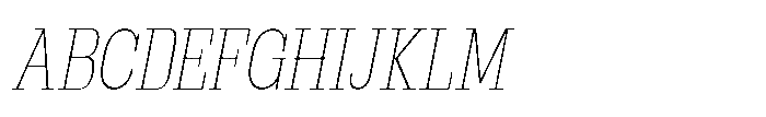 Montrex Slab Thin Condensed Italic Font UPPERCASE