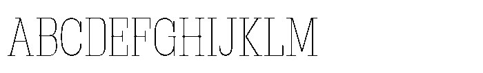 Montrex Slab Thin Condensed Low Subhead Font UPPERCASE