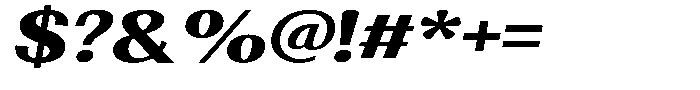 Morenta Black Slanted Expanded Font OTHER CHARS