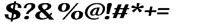 Morenta Extra Bold Slanted Expanded Font OTHER CHARS