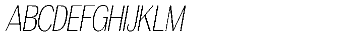 Morenta Extra Light Slanted Condensed Font UPPERCASE