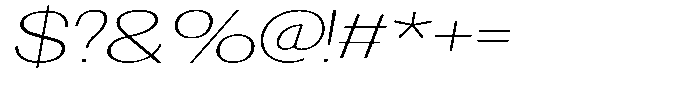 Morenta Extra Light Slanted Expanded Font OTHER CHARS