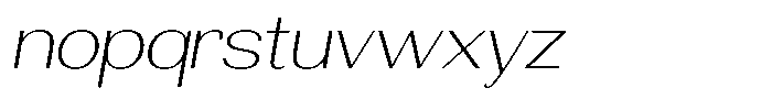Morenta Extra Light Slanted Expanded Font LOWERCASE