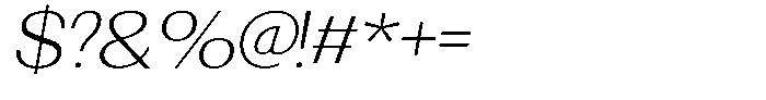 Morenta Light Slanted Font OTHER CHARS