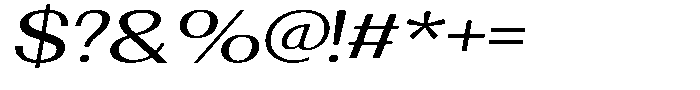 Morenta Medium Slanted Expanded Font OTHER CHARS