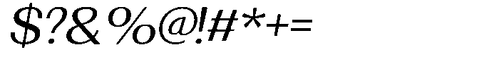 Morenta Medium Slanted Font OTHER CHARS