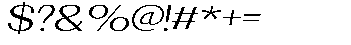 Morenta Slanted Expanded Font OTHER CHARS