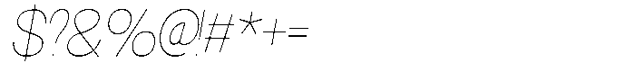Morenta Thin Slanted Condensed Font OTHER CHARS