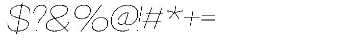 Morenta Thin Slanted Font OTHER CHARS
