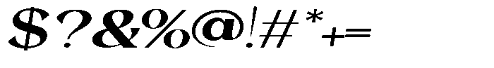 Morgazine  Extra Expanded Slant Font OTHER CHARS