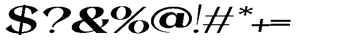 Morgazine  Ultra Expanded Slant Font OTHER CHARS