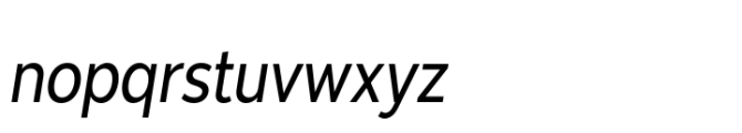 Moriz Semi Condensed Book Italic Font LOWERCASE