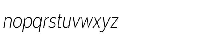 Moriz Semi Condensed Light Italic Font LOWERCASE