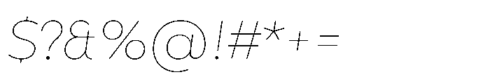 Morn Soft Hairline Oblique Font OTHER CHARS