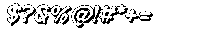 Morvara Too Shadow Bold Italic Font OTHER CHARS