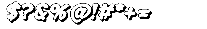 Morvara Too Shadow Extra Bold Italic Font OTHER CHARS