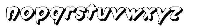 Morvara Too Shadow Extra Bold Italic Font LOWERCASE