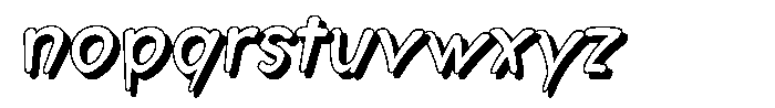 Morvara Too Shadow Italic Font LOWERCASE