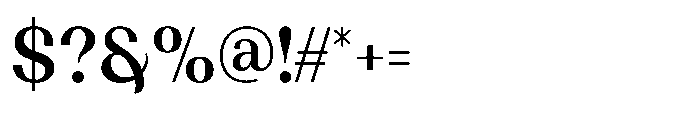 Mostre Regular Font OTHER CHARS