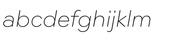 Moucha Modern Thin Italic Font LOWERCASE