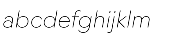 Moucha X Thin Italic Font LOWERCASE