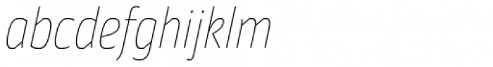Moveo Sans Cond Thin Italic Font LOWERCASE