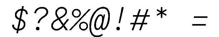 ModeratMono ExtraLightItalic Font OTHER CHARS