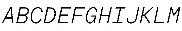 ModeratMono ExtraLightItalic Font UPPERCASE