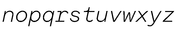 ModeratMono ExtraLightItalic Font LOWERCASE