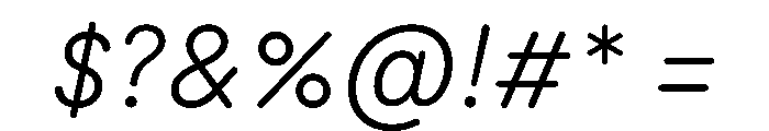 ModeratRounded LightItalic Font OTHER CHARS