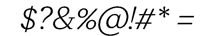 ModeratSerif ExtraLightItalic Font OTHER CHARS
